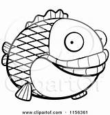 Fish Fat Clipart Happy Cartoon Coloring Cory Thoman Vector Outlined Royalty sketch template