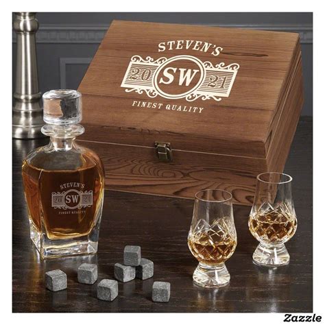 Bourbon Set W Stones Glasses And Marquee Decanter