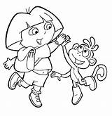 Dora Coloring Pages Explorer Boots sketch template