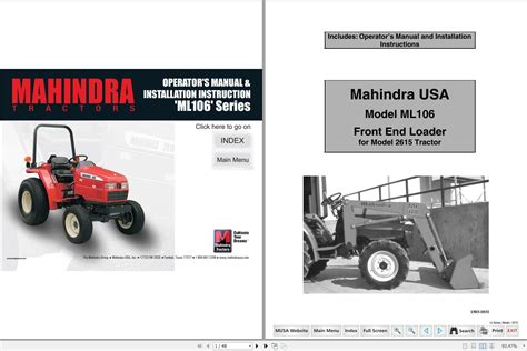 mahindra  series   tractor operators manual