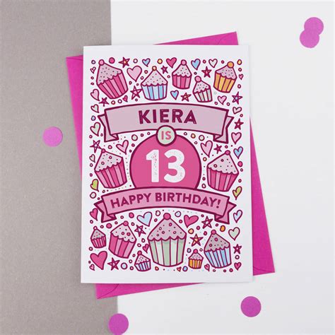 birthday card cupcake personalised     alphabet