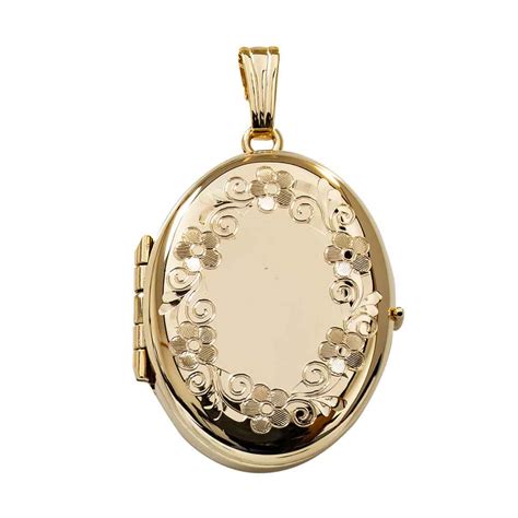 gold filled oval  photo locket