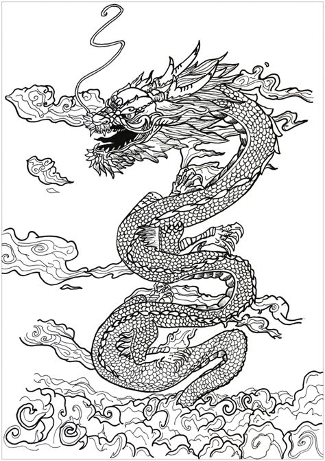 dragon coloring pages  adults  print