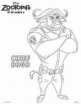 Zootopia Coloring Pages Bogo Chief Disney Sheets Printable Color Kids Print Printables Flash Activity Movie Para Colorear Dibujos Characters Character sketch template