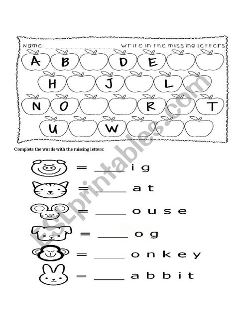 alphabet esl worksheet  pombinha
