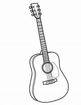 Coloring Pages Guitar Gitara Print Instruments Musical sketch template