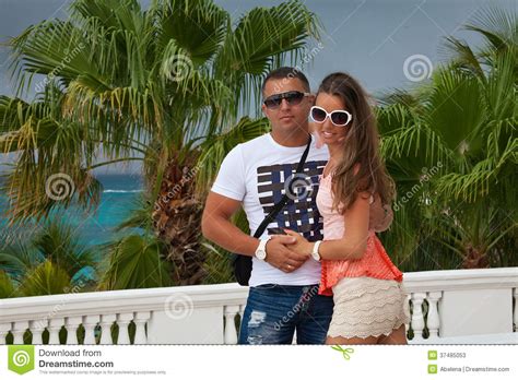 Beautiful Couple Enjoying Vacations Stock Image Image Of