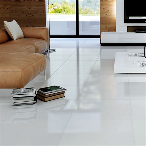 bright white porcelain floor tile   mm pack