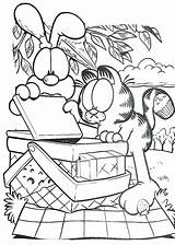 Coloring Picnic Pages Garfield Basket Oddie Open Blanket Table Printable Netart Getcolorings Kids Odie Spring Print Color Family sketch template