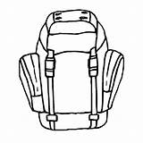 Backpack Coloring Drawing Hiking Pages Getdrawings Colouring Color Rucksack Visit sketch template