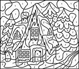 Color Adult Numbers Winter Coloring Pages sketch template