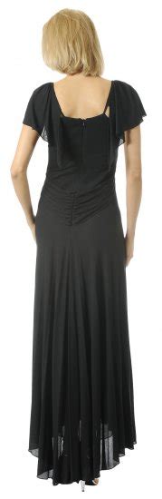cheap tea length formal black bridesmaid dress gown with cap sleeve