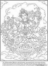 Coloring Pages Goddess Book Printable Dover Coloriage Color Publications Para Tara Colouring Goddesses Mystery Number Tibetan Long Pentacle Green Compassion sketch template
