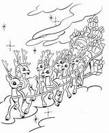 Sleigh Reindeer sketch template
