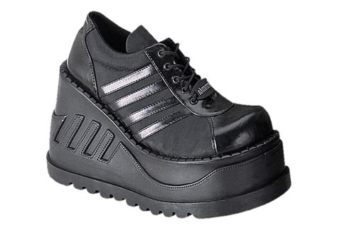 stomp  black platform shoes