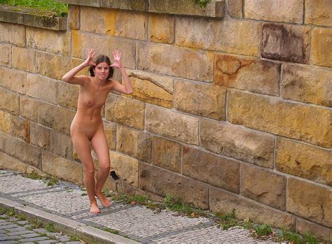 naked girl acting silly in public porn photo eporner