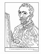 Gogh Van Coloring Portrait Self Pages Lesson Plan Colouring Sunflowers Vincent sketch template