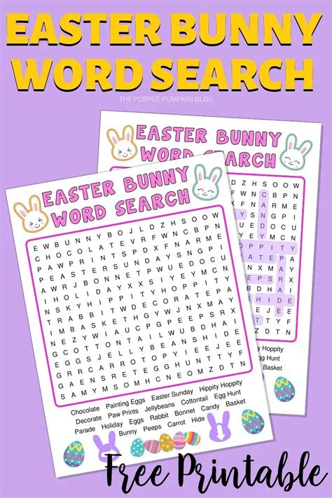 printable easter bunny word search indoor easter activities