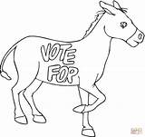 Coloring Donkey Pages Election Cute Elephant Camel Caravan Color Donkeys Democratic Printable Comments Gif sketch template