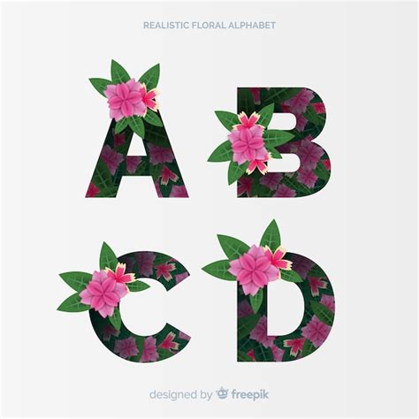 vector floral alphabet