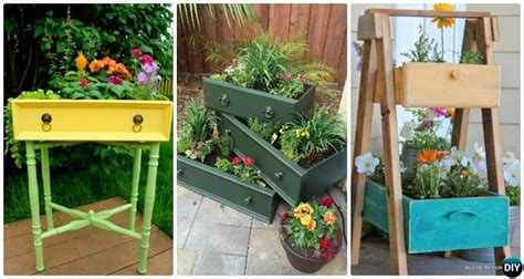 recycle  drawers garden planter diy ideas projects