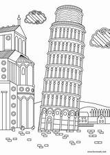 Pisa Printable Colouring sketch template