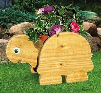 turtle planter artesanato em madeira decoracao  madeira jardins