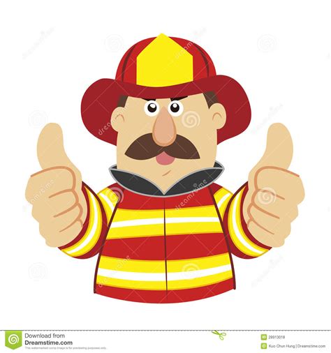 An Illustration Of Cartoon Fireman Stock Vector
