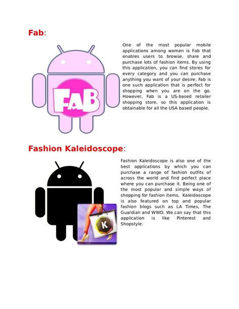 amazing android fashion applications  enhance  style
