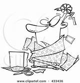 Tangled Wrapping Coloring Illustration Line Paper Man Toonaday Royalty Clipart Rf 2021 sketch template