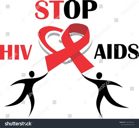 stop hiv aids sign  people stock vector royalty