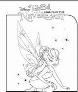 Coloring Neverbeast Pages Legend Tinkerbell Tinker Bell sketch template