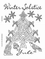 Coloring Solstice Pages Winter Printable Pagan Yule Christmas Clipart Adult Color Colouring Wiccan Sheets Hiver Witch Sheet Holiday Happy December sketch template