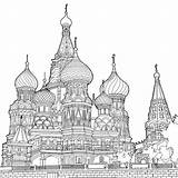 Basil Moskou Gebouwen Mandalas Kathedraal Sint Moscow Steden Curbed Pintar Kleurplaten Shines Colorier Frauenkirche sketch template