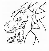 Dragon Easy Coloring Drawing Head Simple Drawings Pages Clipart Library Ball sketch template