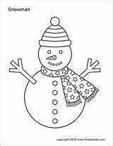 Snowman Printable Large Coloring Templates Firstpalette Colored sketch template