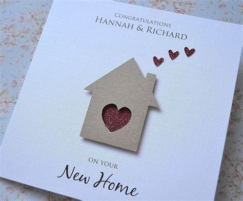 personalised  home card  house heart topper  home card top