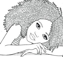 printable coloring page black girl portrait  clothes etsy