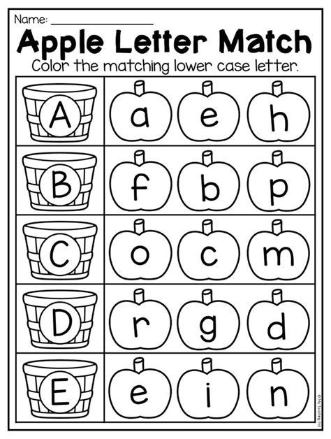 matching worksheets  preschoolers