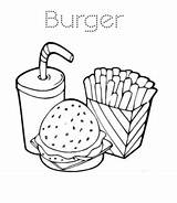 Coloring Burger Pages Fries Sheet Drink Hamburger Dog Hot Kids Popular Playinglearning sketch template