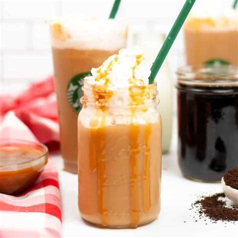caramel frappuccino easy  ingredient copycat recipe
