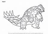 Groudon Pokemon Primal Draw Step Drawing Tutorials Drawingtutorials101 sketch template