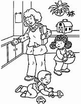 Daycare Coloring Pages Mat Kids sketch template