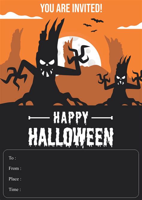 scary halloween invitations  printable printable templates