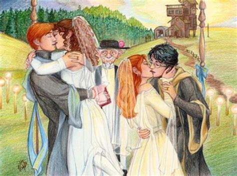 harry ginny and ron hermione double wedding daniel