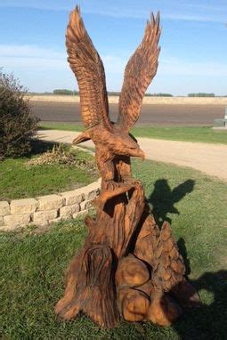 hand crafted natural eagle carving