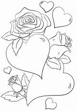 Coloring Hearts Printable Pages Heart Sheets Roses Color Match Valentine Perfect sketch template