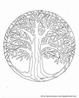 Coloring Tree Pages Life Celtic Adult Adults Mandala Willow Printable Simple Family Spring Young Print Cool Weeping Template Color Happyfamilyart sketch template
