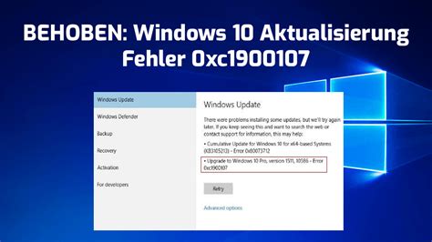 wie behebt man den windows 10 aktualisierung fehler 0xc1900107 [beste