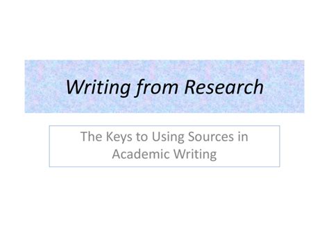 writing  research